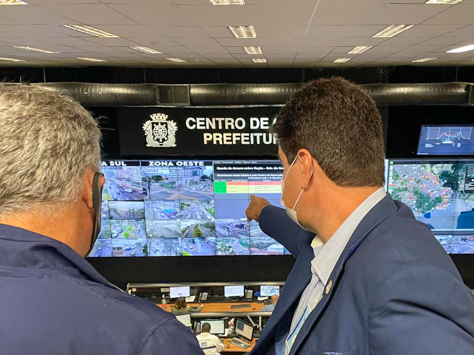O prédio do Centro de Operações da Prefeitura do Rio funciona como quartel-general de integração