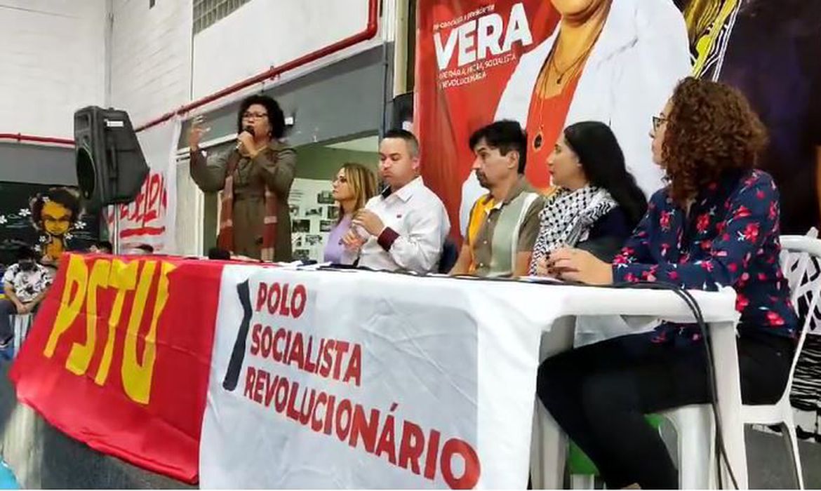 Durante seu discurso Vera Lúcia defendeu a estatização das 110 maiores empresas do país