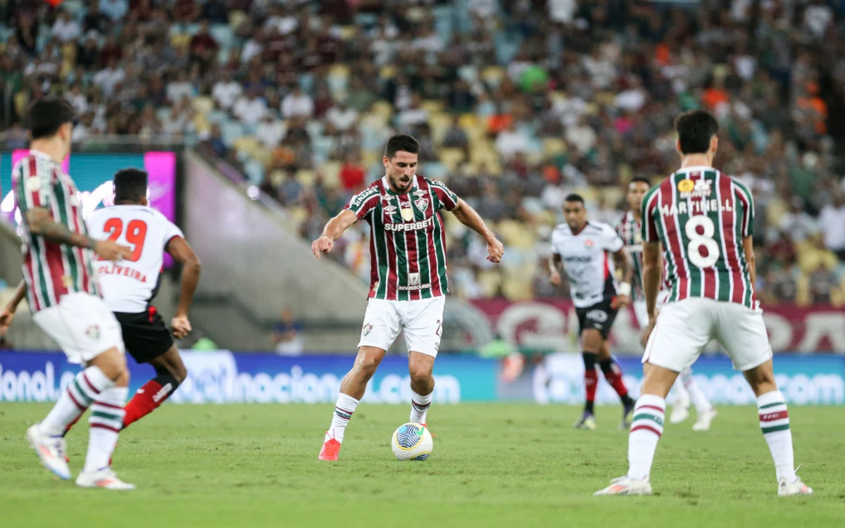 Lance do jogo entre Fluminense e Vitória