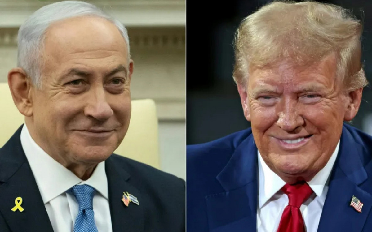 Primeiro-ministro de Israel Benjamin Netanyahu e presidente dos EUA Donald Trump