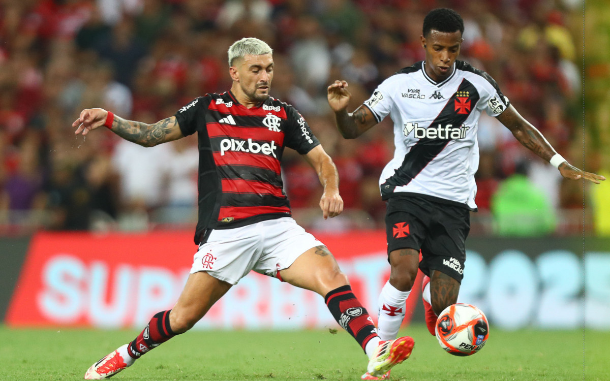 Lance do jogo entre Flamengo e Vasco